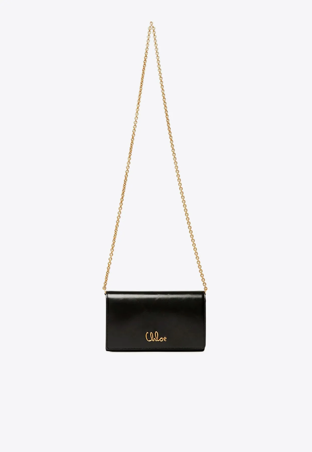 Iconic Logo Leather Chain Clutch