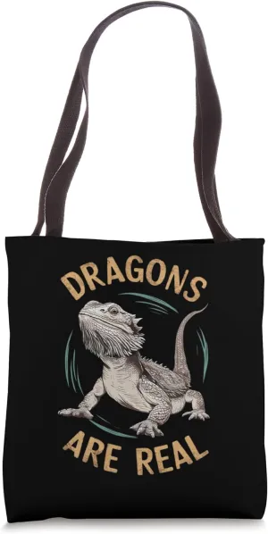 Imposing bearded dragon, Dragons are real, Pogona vitticeps Tote Bag