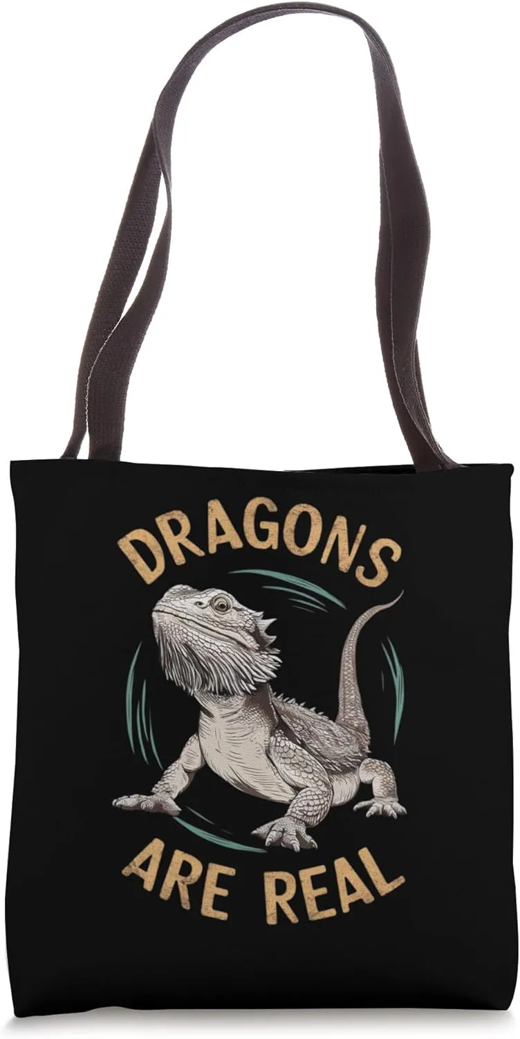 Imposing bearded dragon, Dragons are real, Pogona vitticeps Tote Bag