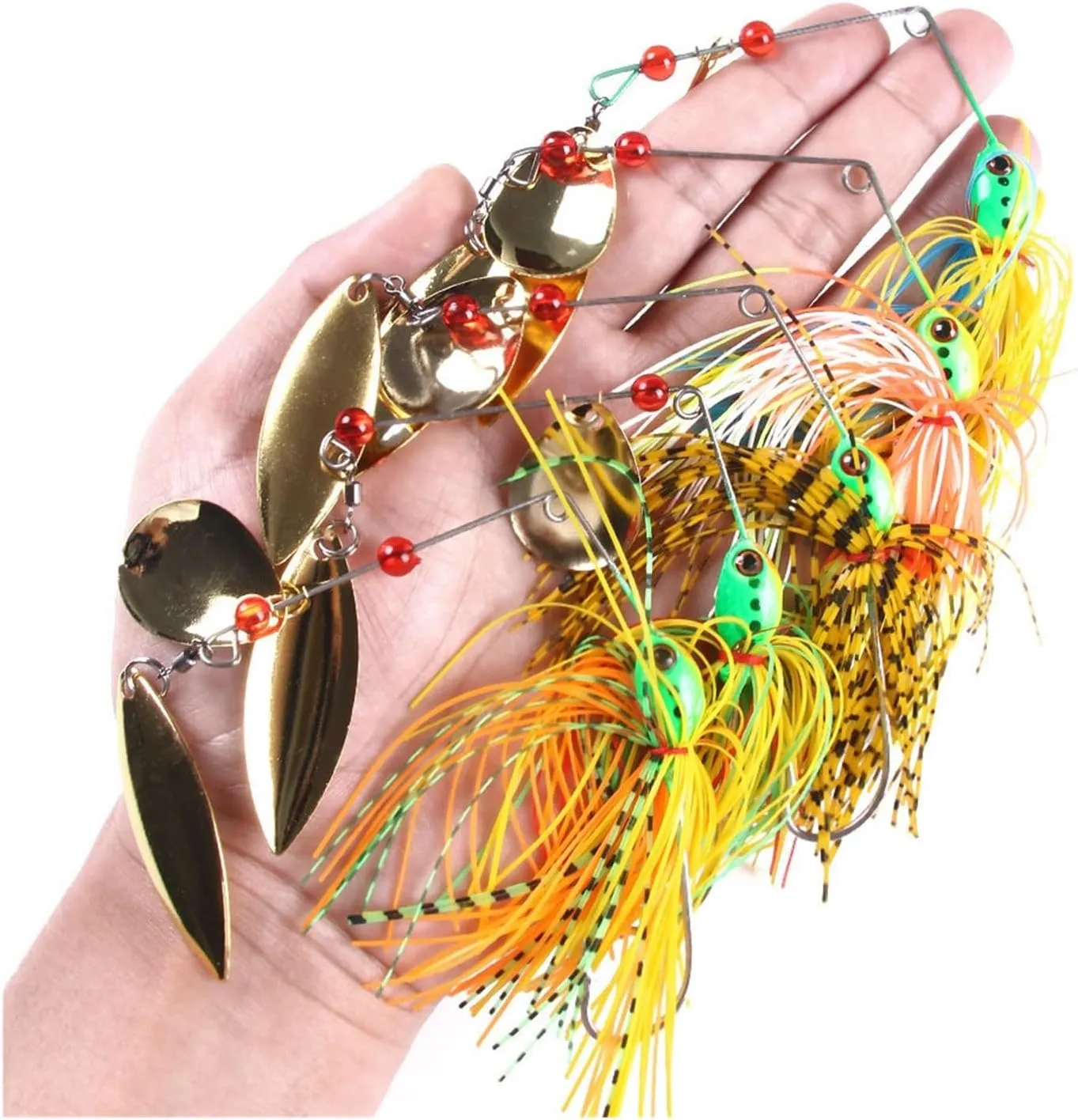 INEOUT 17G Buzzbait Metal Spoon Fishing Lure Spinner Bait Wobblers Artificial Lure Jig Head 3D Eye High Speed Willow Blades Fish Tackle