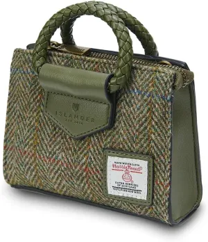 Islander The Mini Arran Tote with Detachable Strap Made of Harris Tweed & Microfibre Leather