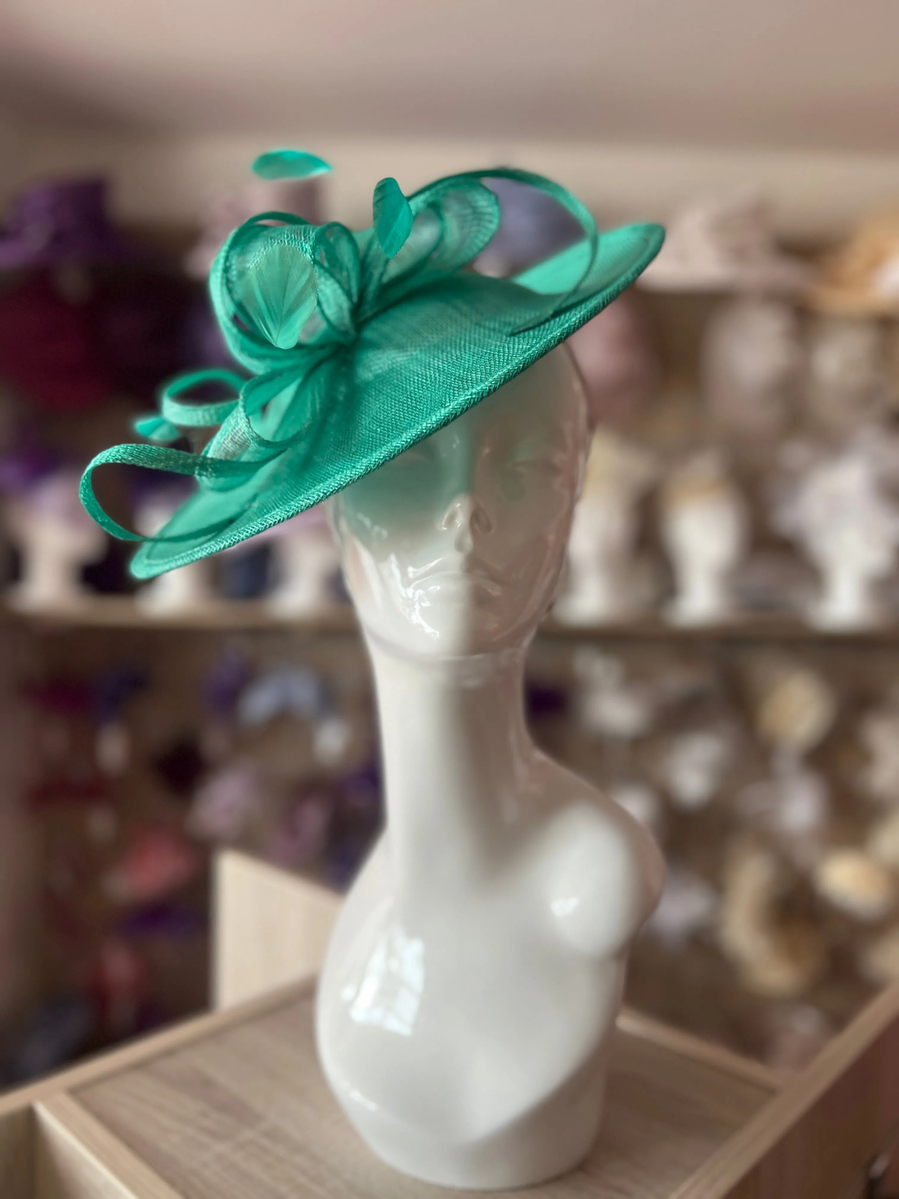 Jade Teardrop Disc Fascinator