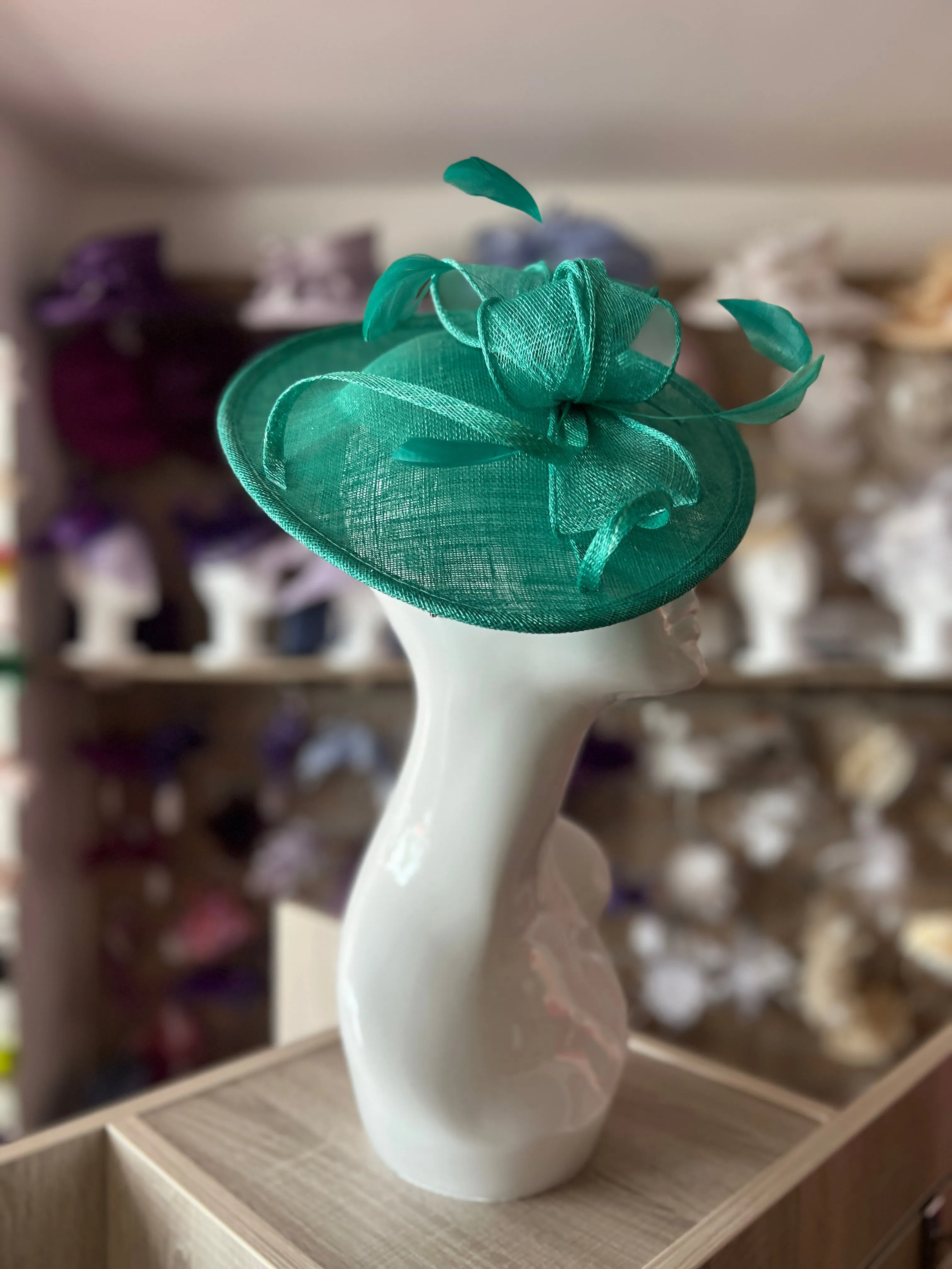 Jade Teardrop Disc Fascinator