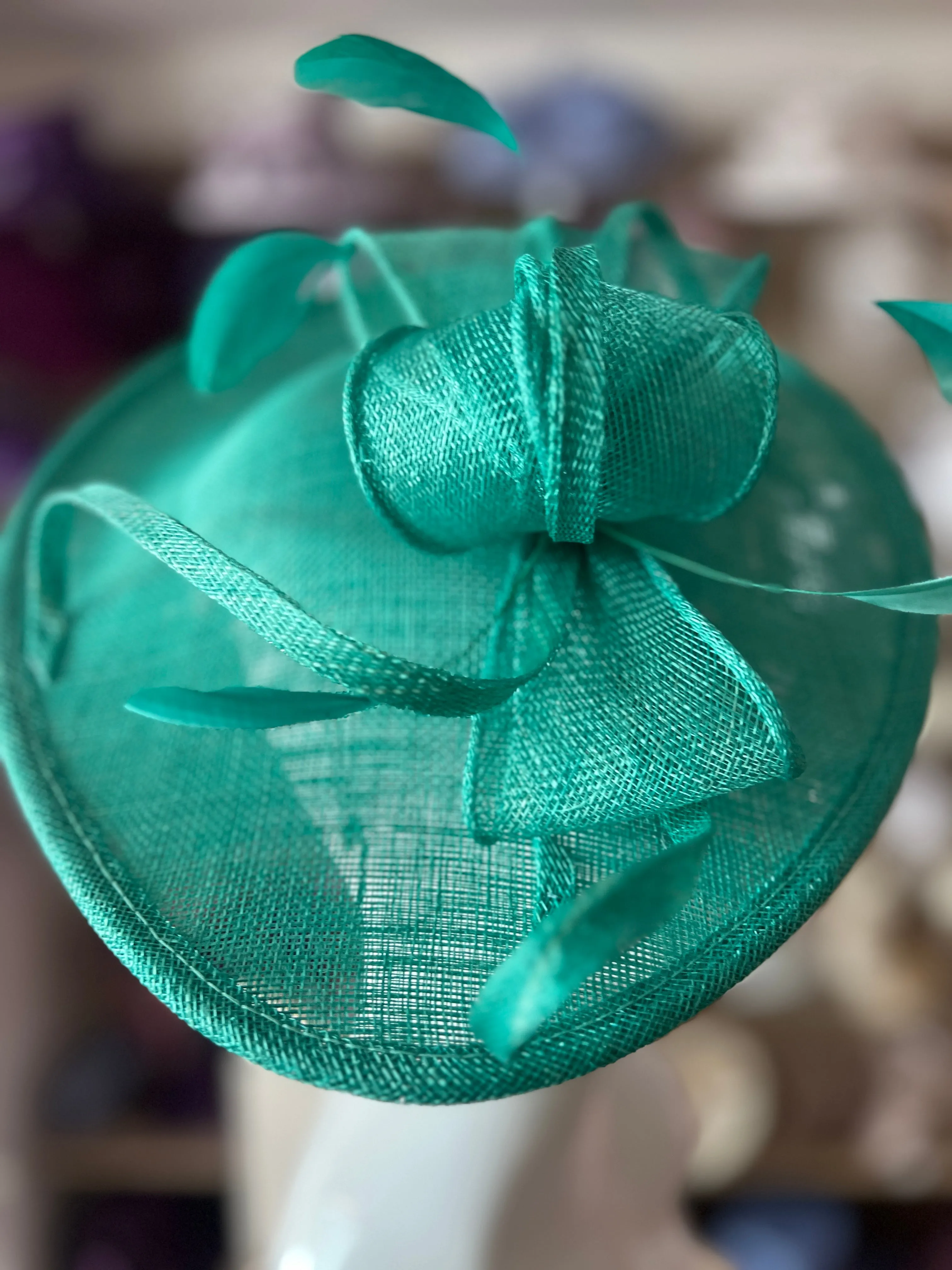 Jade Teardrop Disc Fascinator