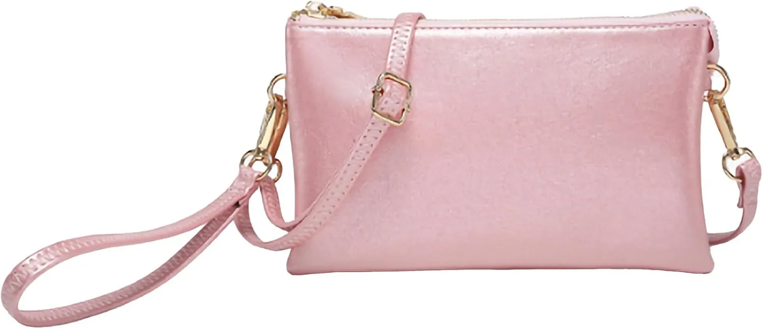 JEN & CO. Riley Small Crossbody Bags Vegan Leather Wristlet Wallets Clutch Purses Shoulder Handbag for Women