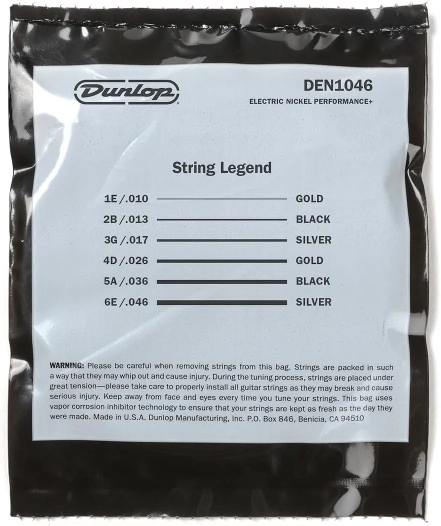 Jim Dunlop Performance  10/46 Electric Guitar Strings-6 Sets/Box (6PDEN1046)