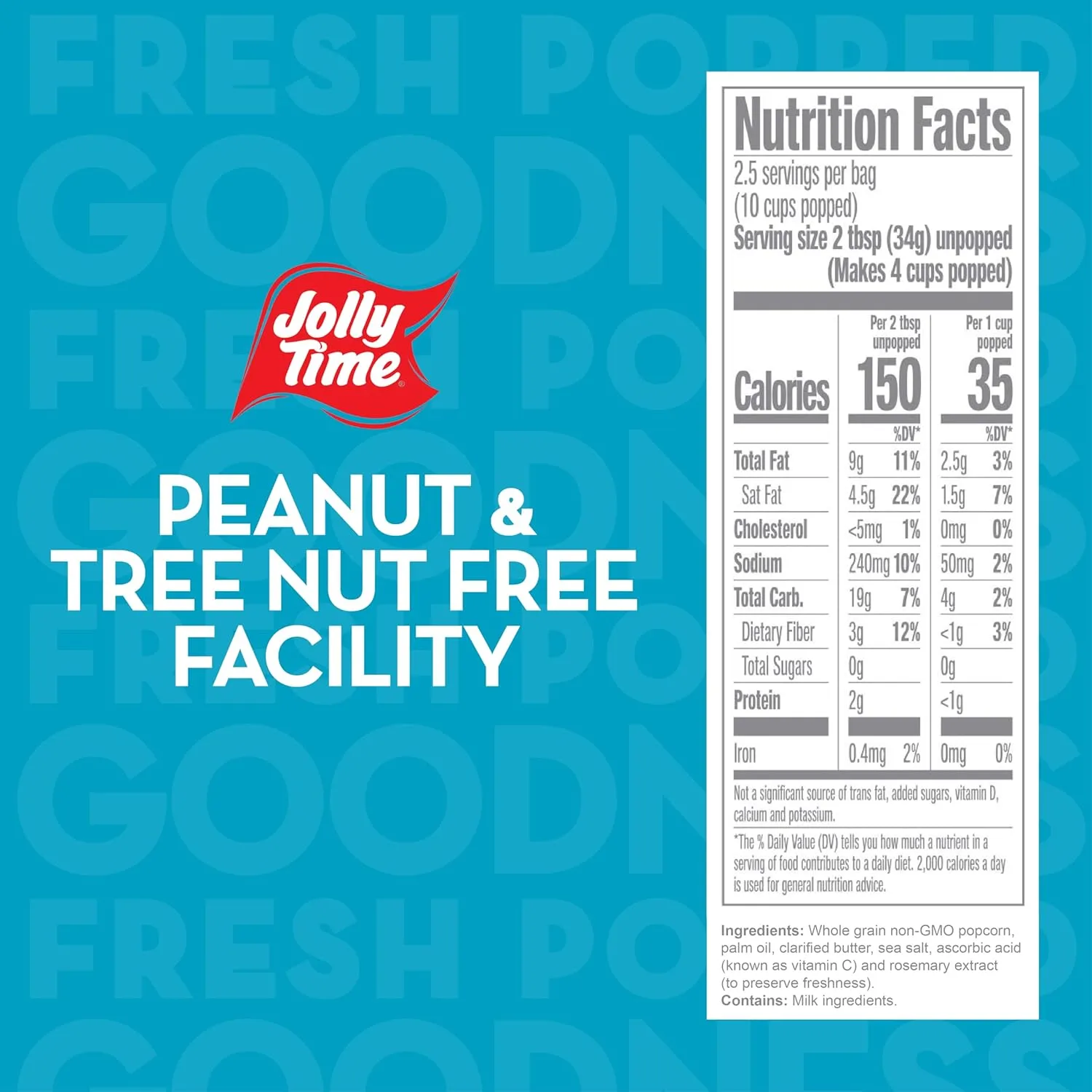 Jolly Time Simply Popped - Lightly Salted Microwave Popcorn, 3oz Sharing Bag, 3 Bags Per Carton (Simply Popped Butter, 3 Ounce (Pack of 12))