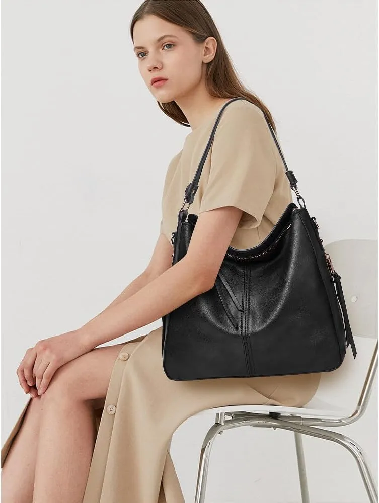 JONON Tote Bag for Women PU Leather Shoulder Bags Fashion Hobo Bags Large Purse and Handbags with Adjustable Shoulder Strap