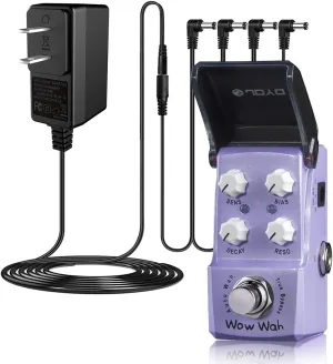 JOYO JF-322 Auto Wah Wow Wah Mini Pedal Bundle with DC 9V Daisy Chain Power Supply (800mA -1A) Adapter