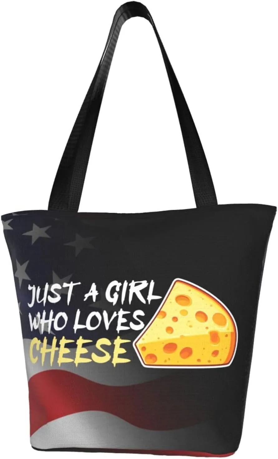 Just A Girl Who Loves Cheese Fashion Shoulder Bag Large Capacity For Man Or Woman