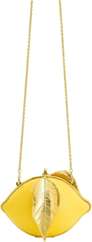 JW PEI Women's Tori Vegan Leather Metal Structure Clutch - Lemon Yellow