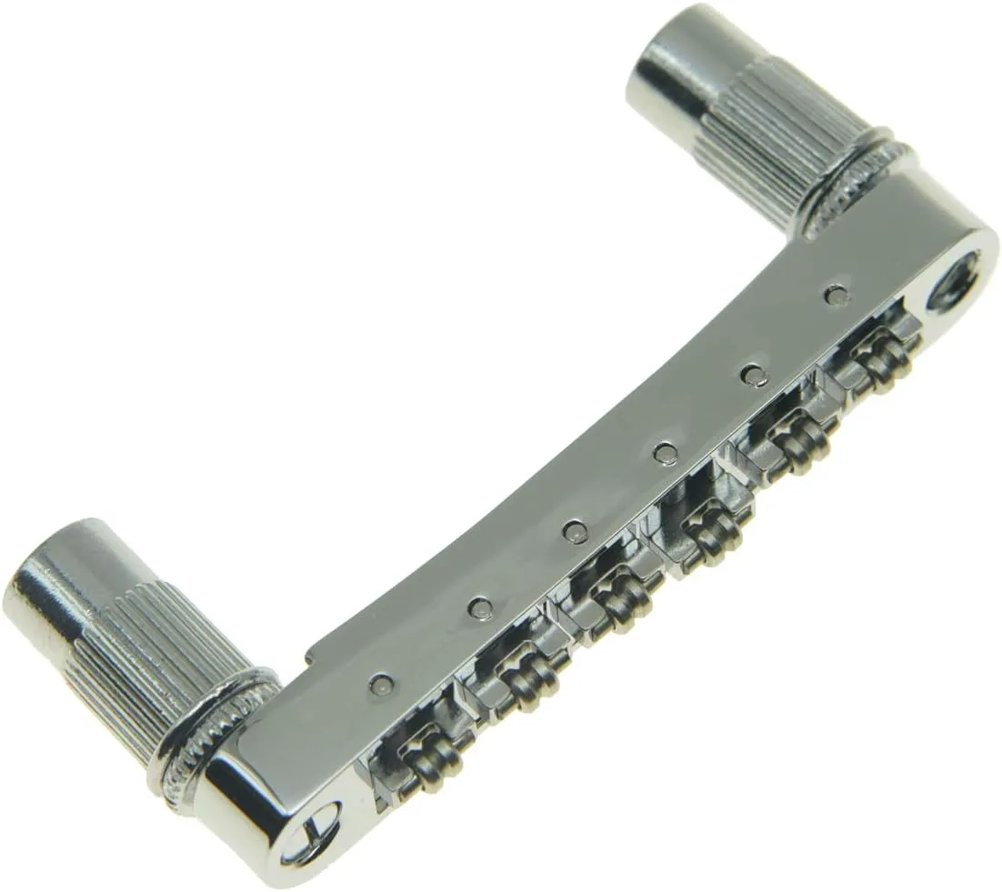 KAISH Chrome Guitar Roller Saddle Bridge Tune-O-Matic Bridge with Roller Saddles For Epi Les Paul,SG,Dot,Bigsby Guitar with M8 Threaded Posts