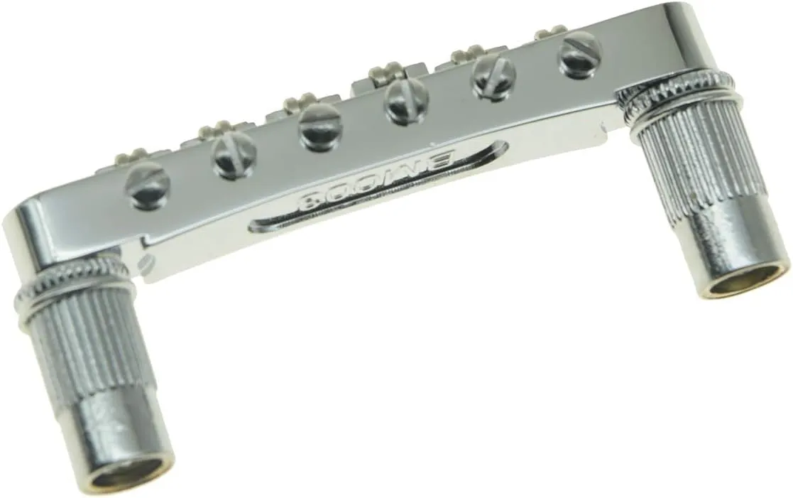 KAISH Chrome Guitar Roller Saddle Bridge Tune-O-Matic Bridge with Roller Saddles For Epi Les Paul,SG,Dot,Bigsby Guitar with M8 Threaded Posts