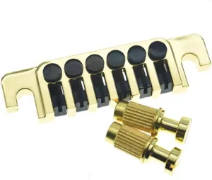 KAISH Electric Guitar TP-6 Style LP Bridge Stop Bar Vintage 70's Bridge Tailpiece with Fine Tuners/Studs for LP Les Paul/SG/ES Electric Guitars Gold