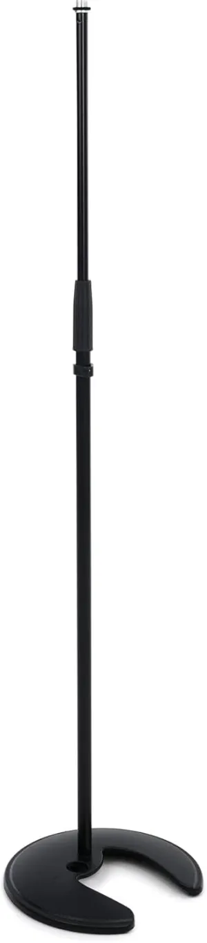K&M König & Meyer 26045.500.55 Stackable Microphone Stand | Flat Round Notched Stable Base | Adjustable Height Clutch | Stack Up To 5 Stands | Space-Saving Storage | Pro Grade | German Made | Black