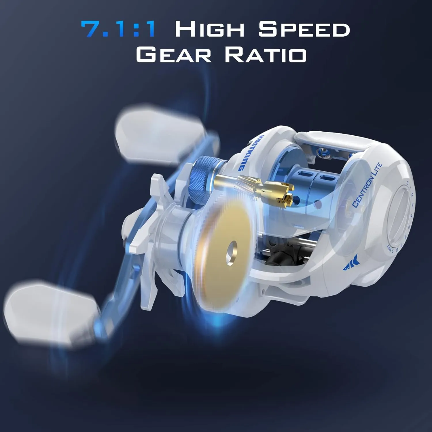 KastKing Centron Lite Baitcasting Fishing Reel – Lightweight, Glass Fiber Infused Nylon Frame – 7.6 OZ – 5   1 Anti-Reverse Ball Bearings, 7.1:1 High-Speed Gear Ratio Fishing Reel with Compact Design