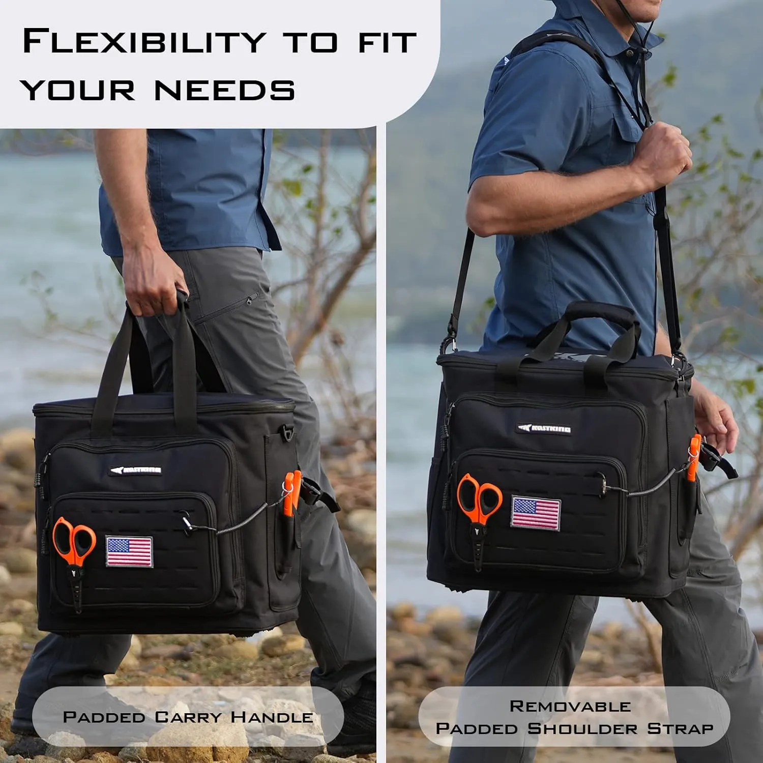 KastKing Fishing Tackle Bags - Saltwater & Freshwater Fishing Bags - Water Resistant, Padded Shoulder Strap - Gear Storage