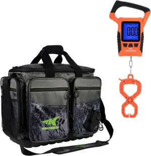 KastKing Fishing Tackle Bags - Saltwater Resistant, Large, with WideView Floating Waterproof Digital Scale