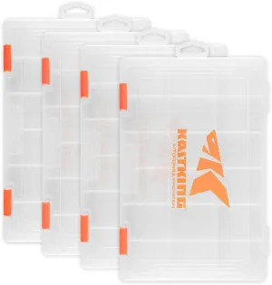 KastKing Tackle Boxes, Plastic Box, Plastic Storage Organizer Box with Removable Dividers - Fishing Tackle Storage - Box Organizer - 2 Packs /4 Packs Tackle Trays - Parts Box