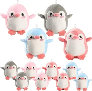 Kasyat 12 Pieces Mini Plush Penguin Stuffed Toys Animal, Cute Small Baby Penguin Stuffed Doll Keyholder Bag Pendant Birthday Party Favor Present for Mother's Day Boys Girls Gifts(Likable Style)