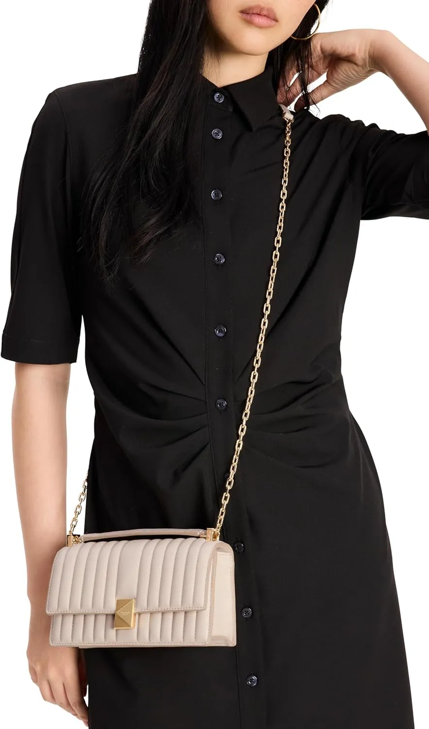 kate spade new york Deco Quilted Leather Mini Flap Chain Crossbody