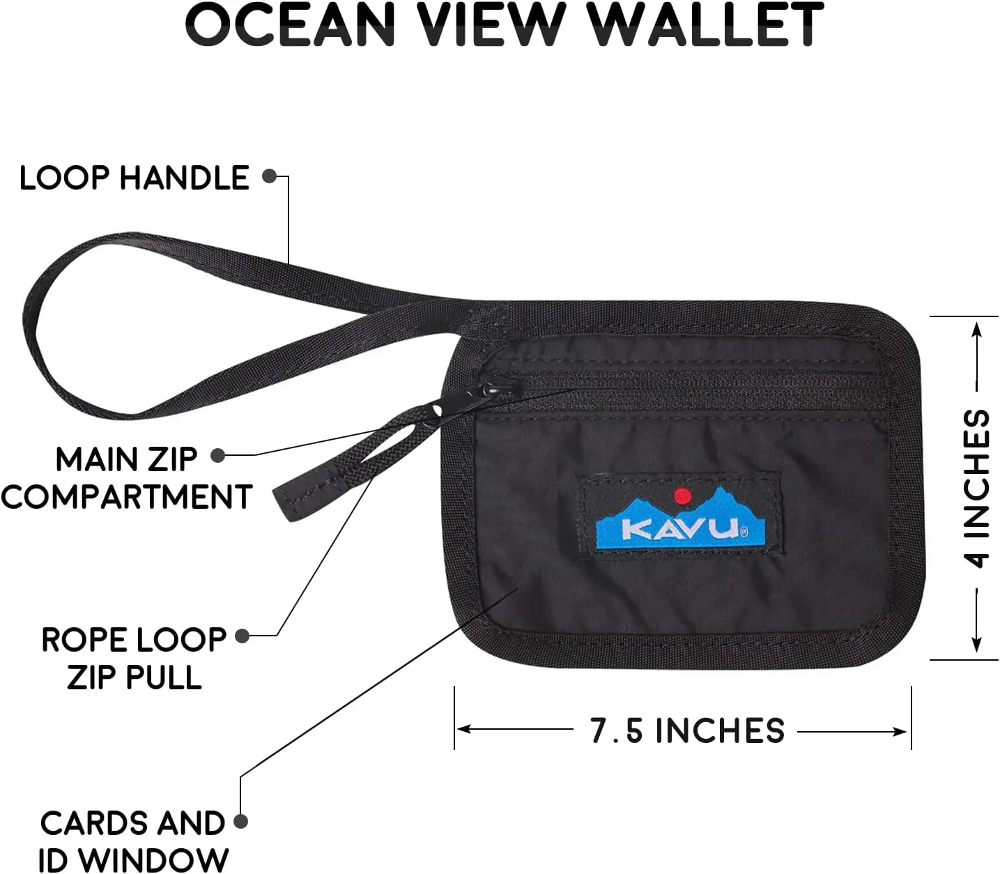 KAVU Ocean View Wallet Low Profile Clutch - Blackout