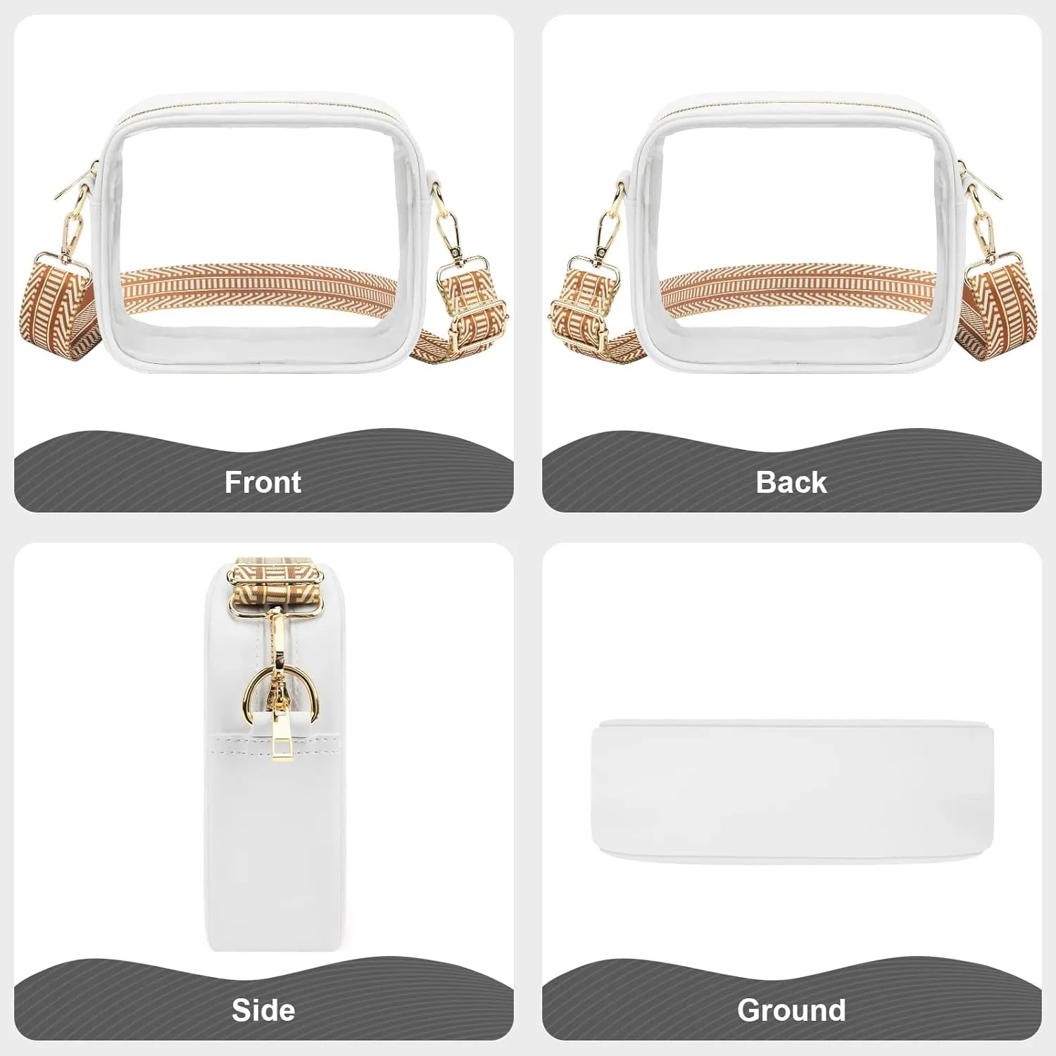 KETIEE Clear Crossbody Bag, Stadium Approved Clear Purse Bag for Concerts Sports Events Festivals