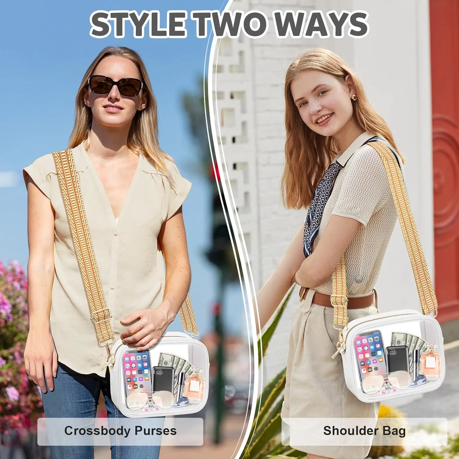 KETIEE Clear Crossbody Bag, Stadium Approved Clear Purse Bag for Concerts Sports Events Festivals