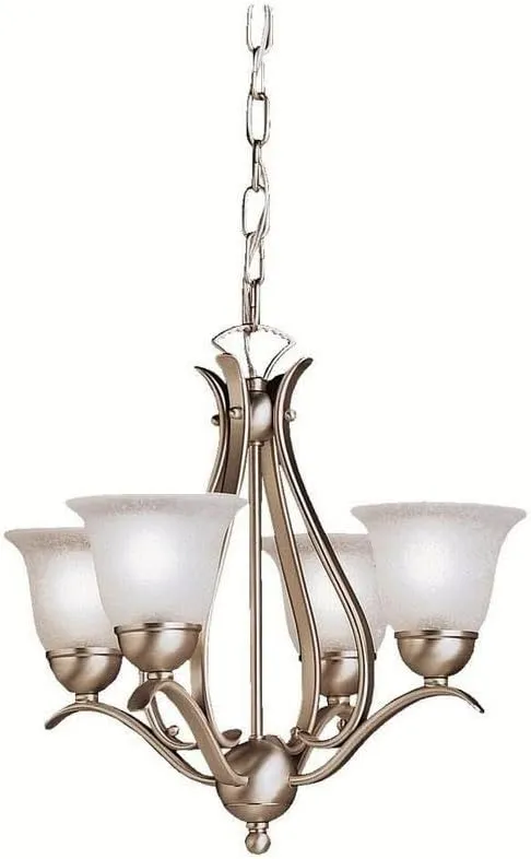 Kichler 2019NI Dover Mini Chandelier 4-Light, Brushed Nickel