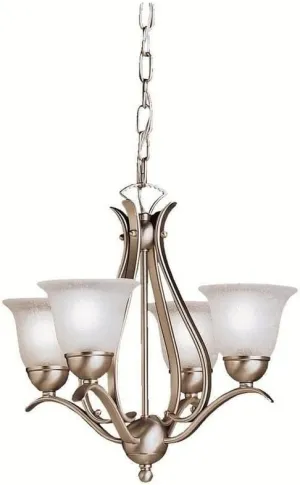 Kichler 2019NI Dover Mini Chandelier 4-Light, Brushed Nickel
