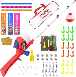 Kids Fishing Pole, Telescopic Fishing Rod, Toddler Collapsible Fishing Rod and Reel Combo with Tackle Box, Fishing Line, Bobber, and Soft Lures for Boy, Girl, Youth, Beginner, Over 4 Years Old