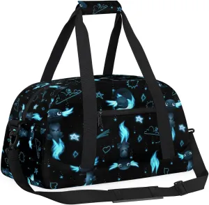 Kids Overnighter Duffel Bags for Boys Girls, Carry-On Size Sports Gym Bag for School Practice or Overnight Travel Weekender Sleepover Workout Tote Bag, Cute Axolotl