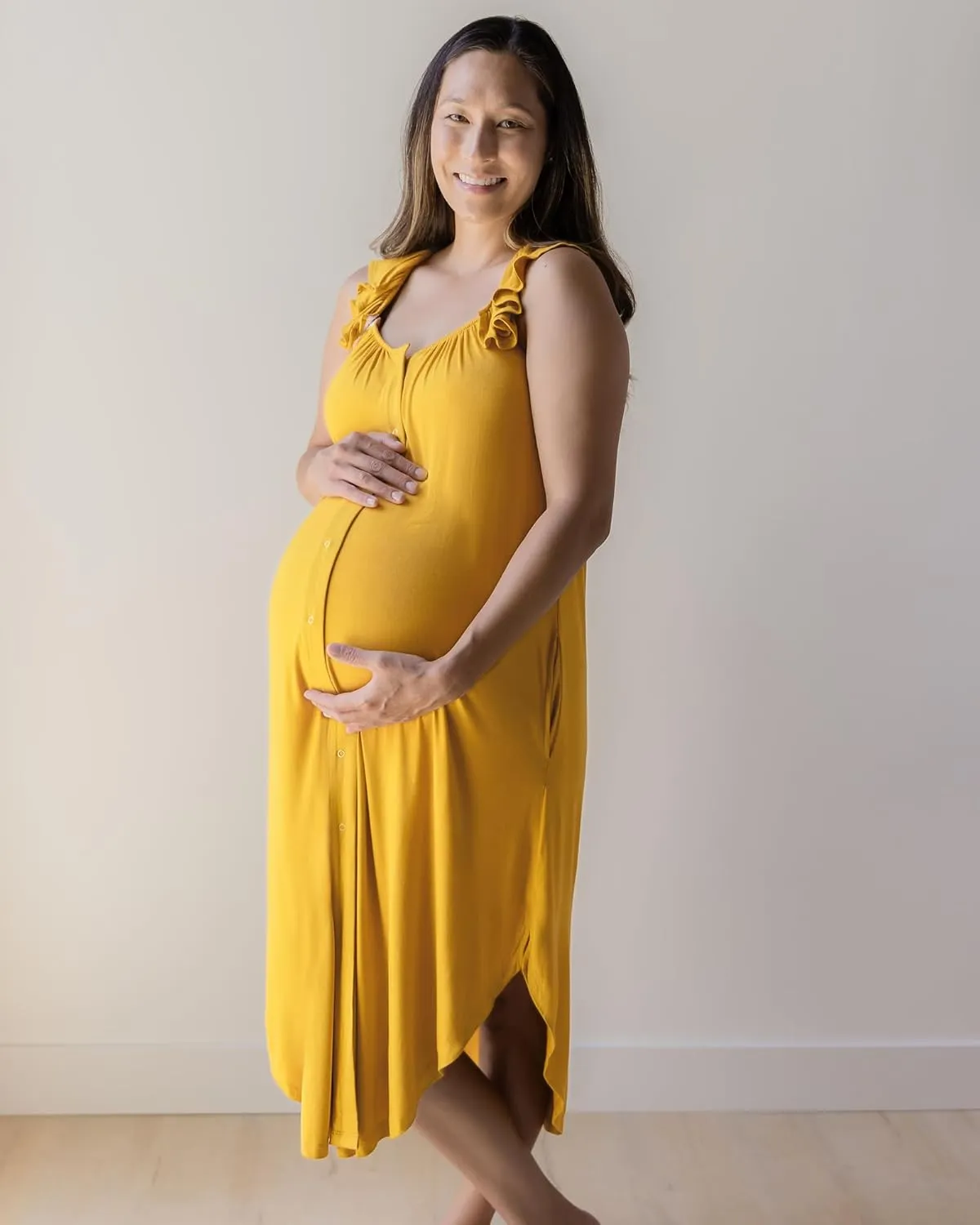 Kindred Bravely Ruffle Strap Labor and Delivery Gown | 3 In 1 Labor, Delivery, Nursing Gown for Hospital