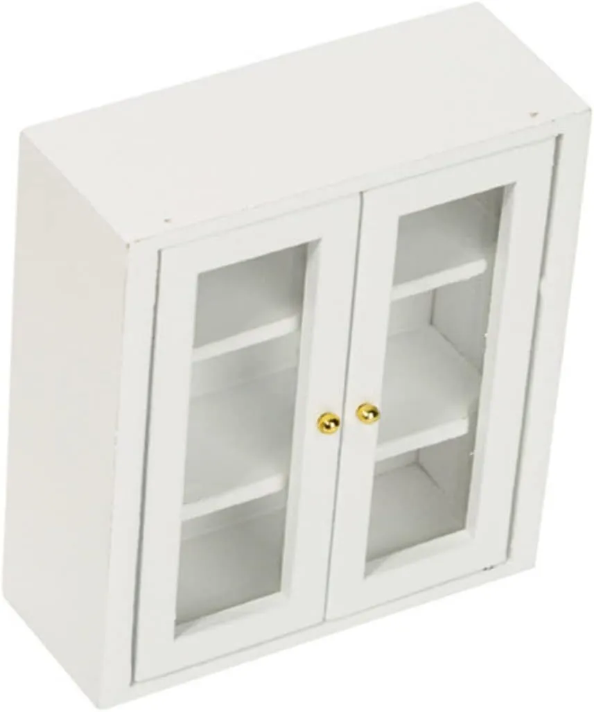 Kisangel 3pcs Scale Dollhouse Furniture Hanging Bath Cupboard Model for Micro Landscape Tiny House Decoration