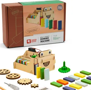 KiwiCo - Domino Machine, Wooden Domino Set for Family Games with 100 Dominoes and Wood Domino Robot, for Kids Ages 9 