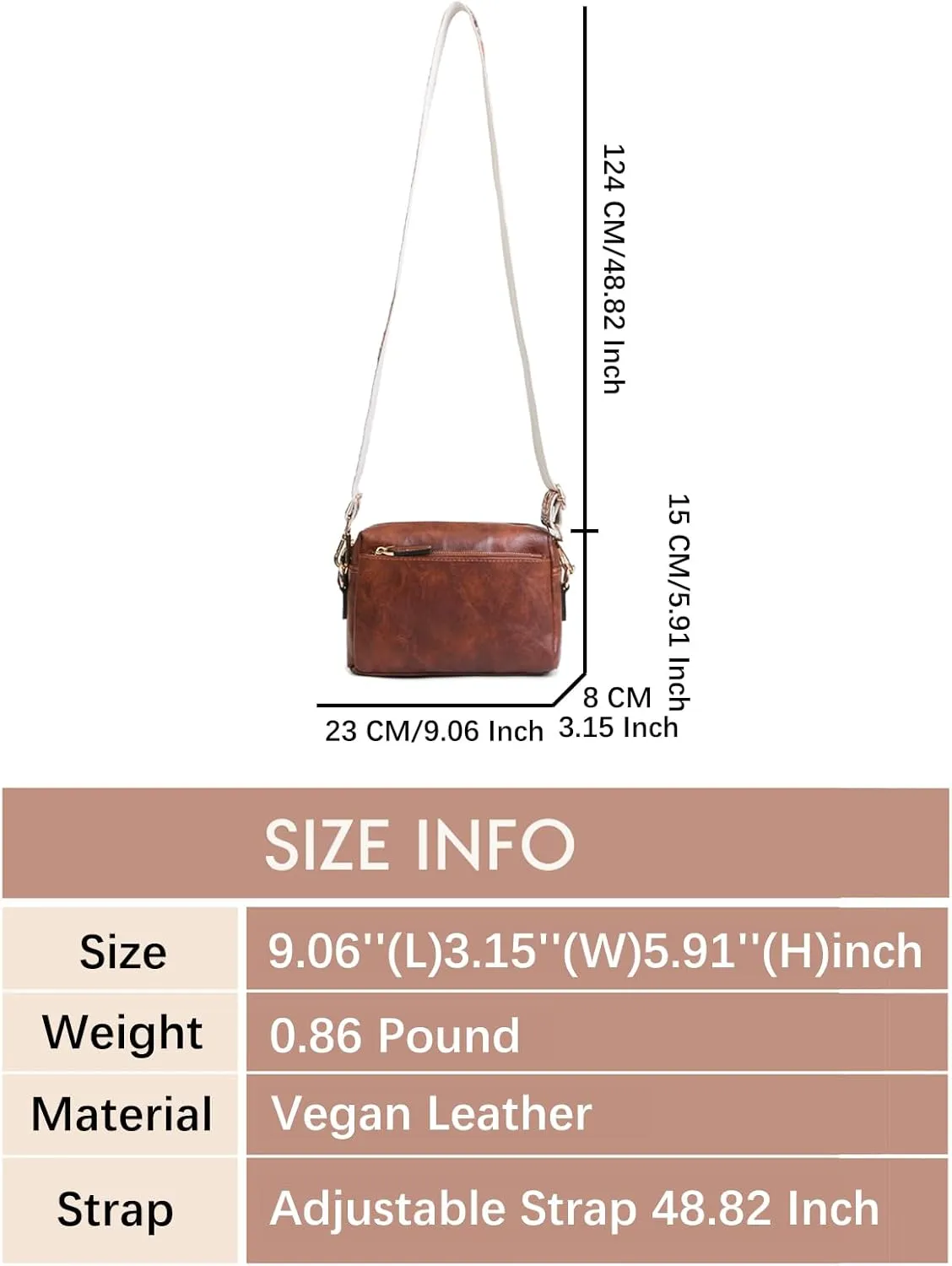 KlaOYer 2 Adjustable Strap Bag,Crossbody Bags Women,Guitar Strap Purse,Vegan Handbags Soft Shoulder Bag For Women