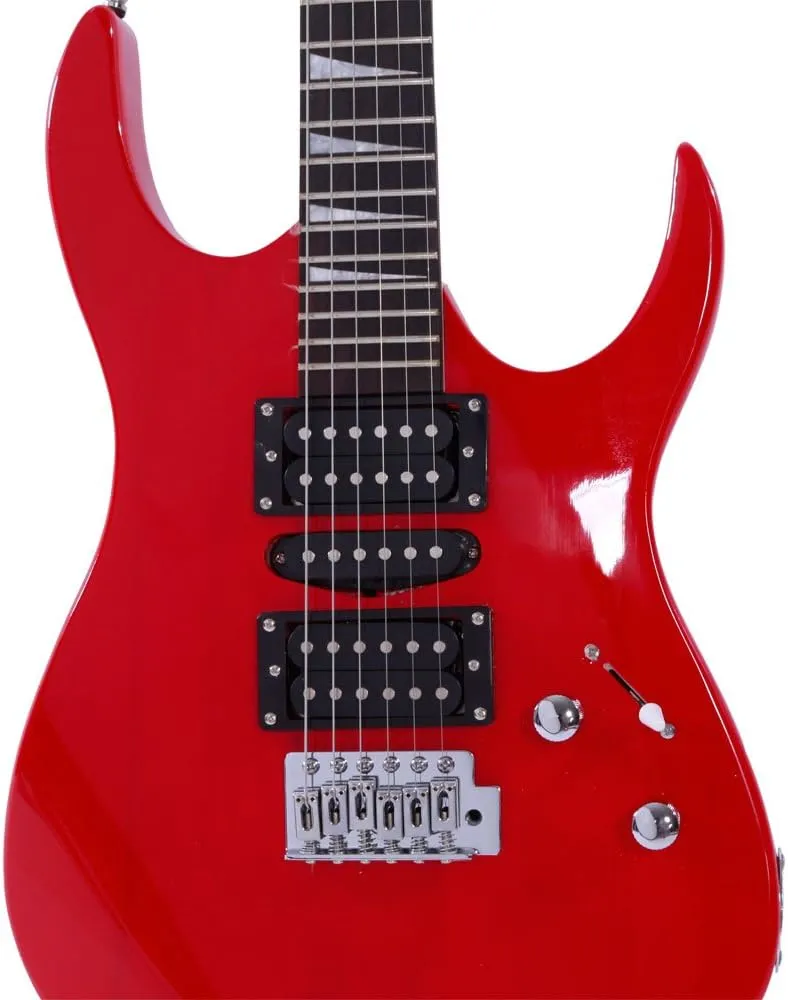 Ktaxon Full-Size Electric Guitar, Solid Body HSH Pickups 170 Guitars Beginner Kit with Gig Bag, Shoulder Strap, Tremolo Arm, Cable, Picks All Accessories (Red)