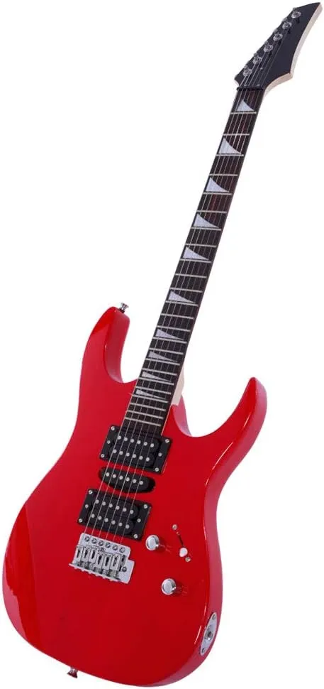 Ktaxon Full-Size Electric Guitar, Solid Body HSH Pickups 170 Guitars Beginner Kit with Gig Bag, Shoulder Strap, Tremolo Arm, Cable, Picks All Accessories (Red)