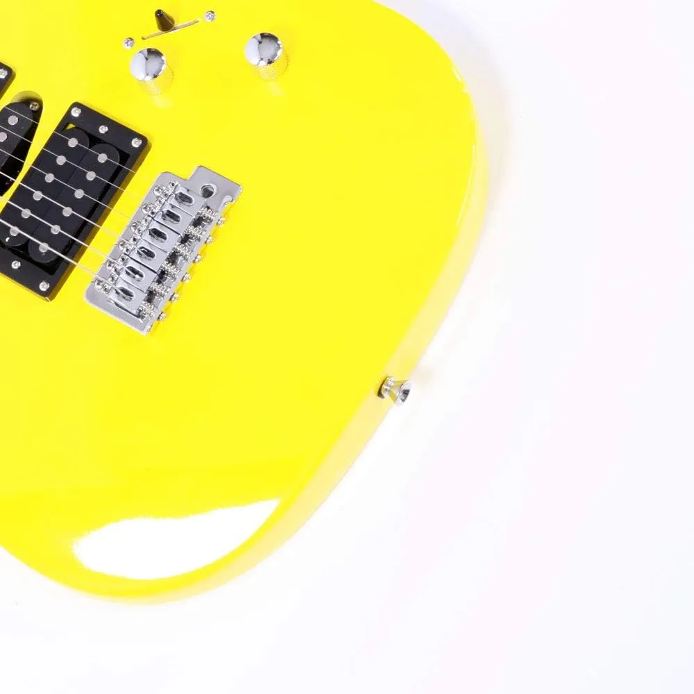 Ktaxon Full-Size Electric Guitar, Solid Body HSH Pickups 170 Guitars Beginner Kit with Gig Bag, Shoulder Strap, Tremolo Arm, Cable, Picks All Accessories (Yellow)