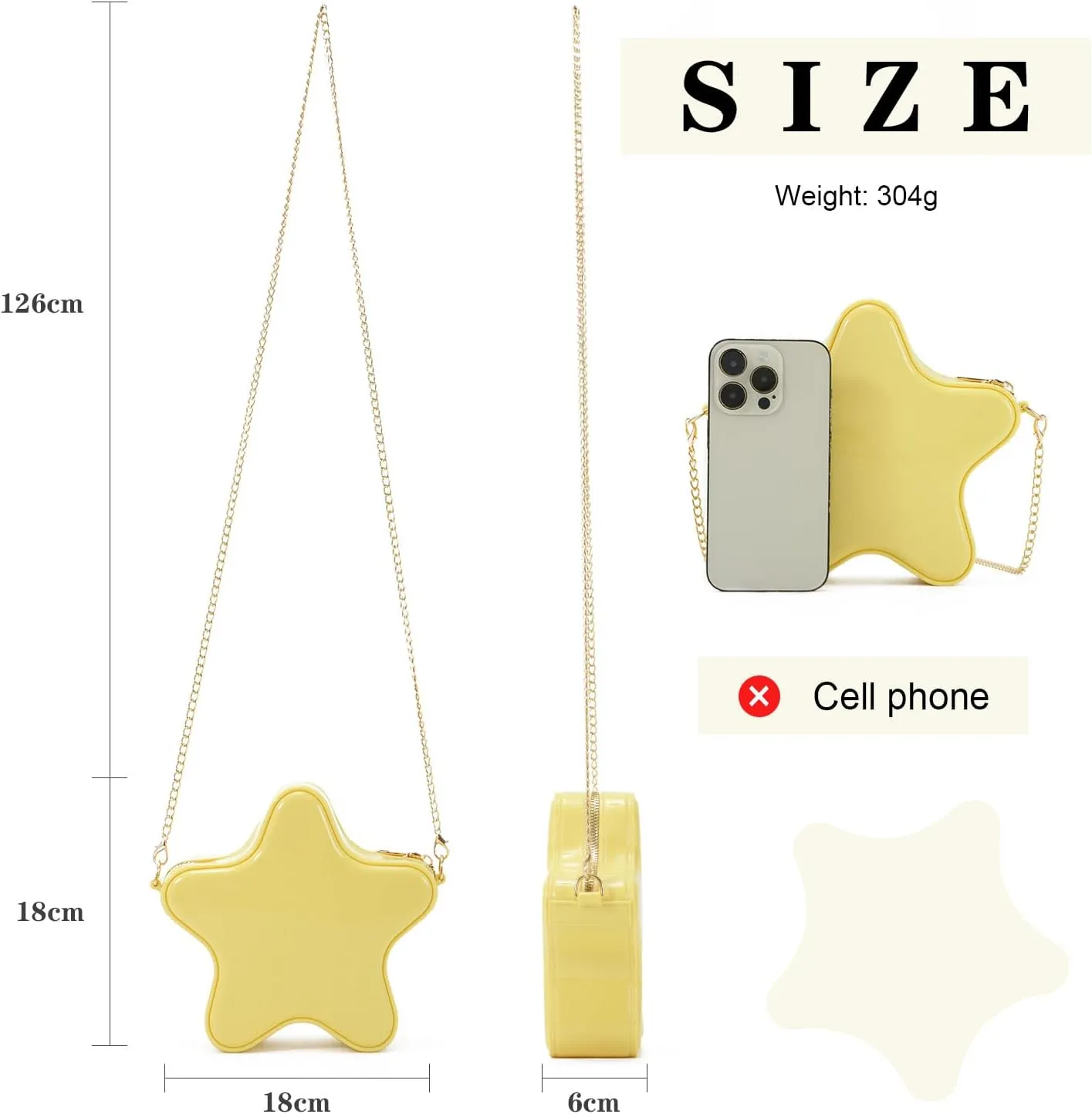 KUANG! Mini Star Shaped Shoulder Handbags Cute PU Leather Bag Crossbody Bag Purse for Girls