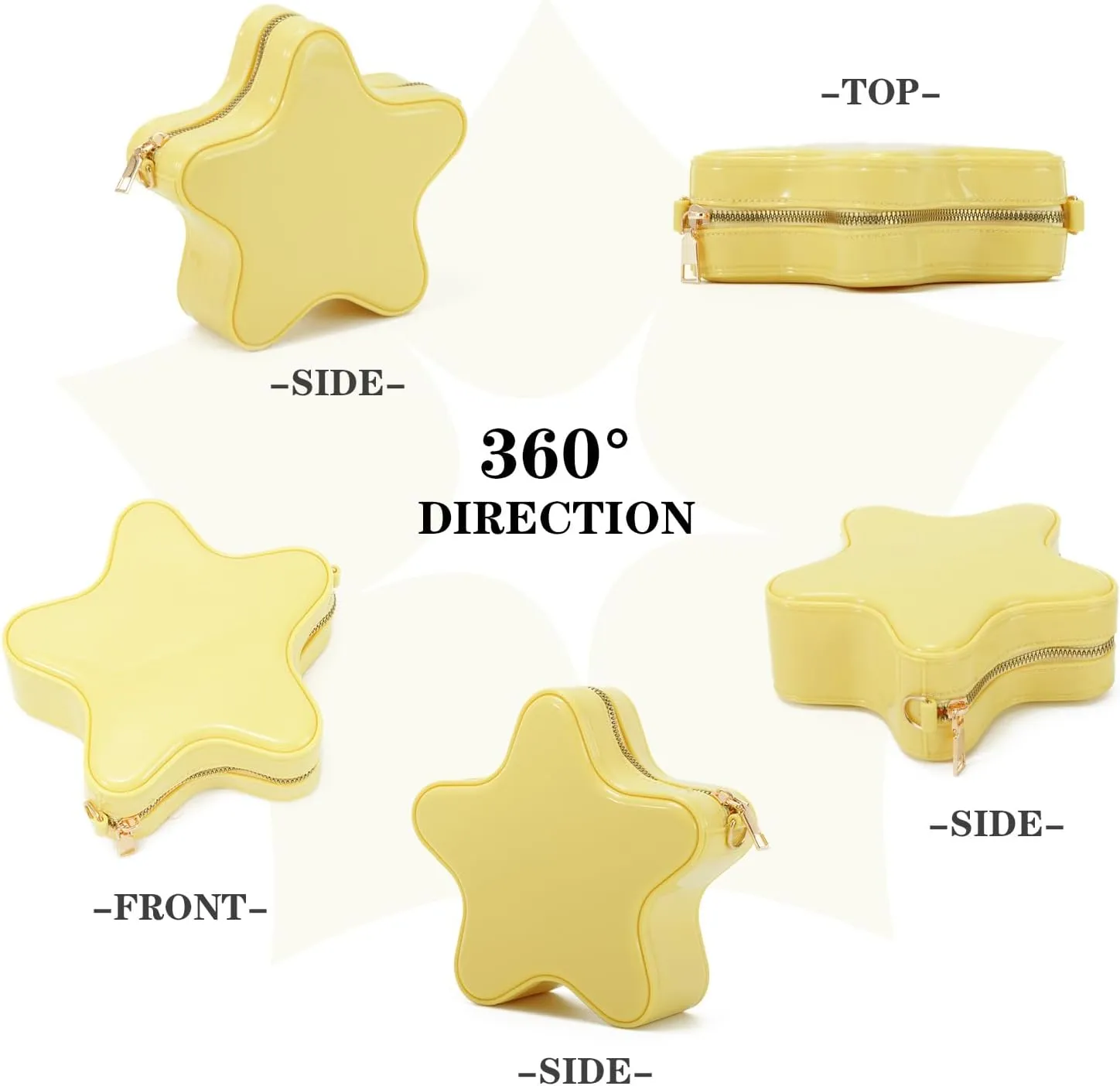 KUANG! Mini Star Shaped Shoulder Handbags Cute PU Leather Bag Crossbody Bag Purse for Girls