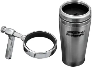 Kuryakyn 1463 Motorcycle Handlebar Accessory: 12 fl oz Stainless Steel Mug with Universal Drink/Cup Holder for Motorcycles with Perch Mount, Chrome