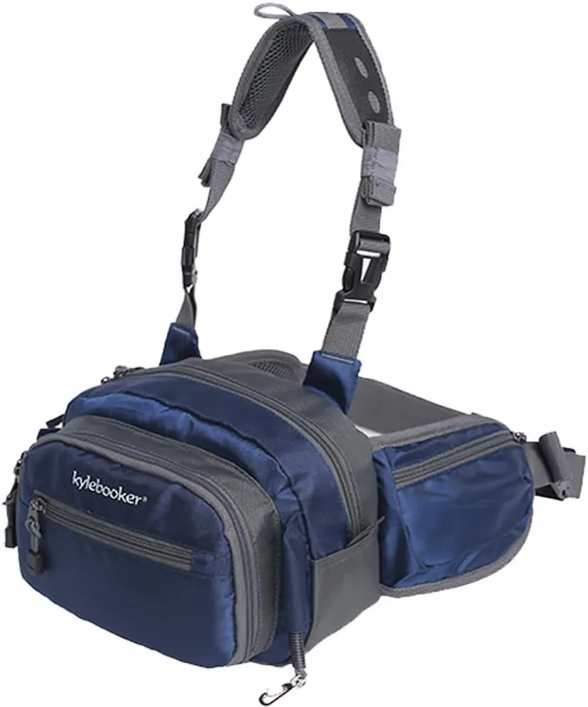 Kylebooker Fly Fishing Chest Pack Tackle Storage Hip Bag River Fishing Waist Pouch