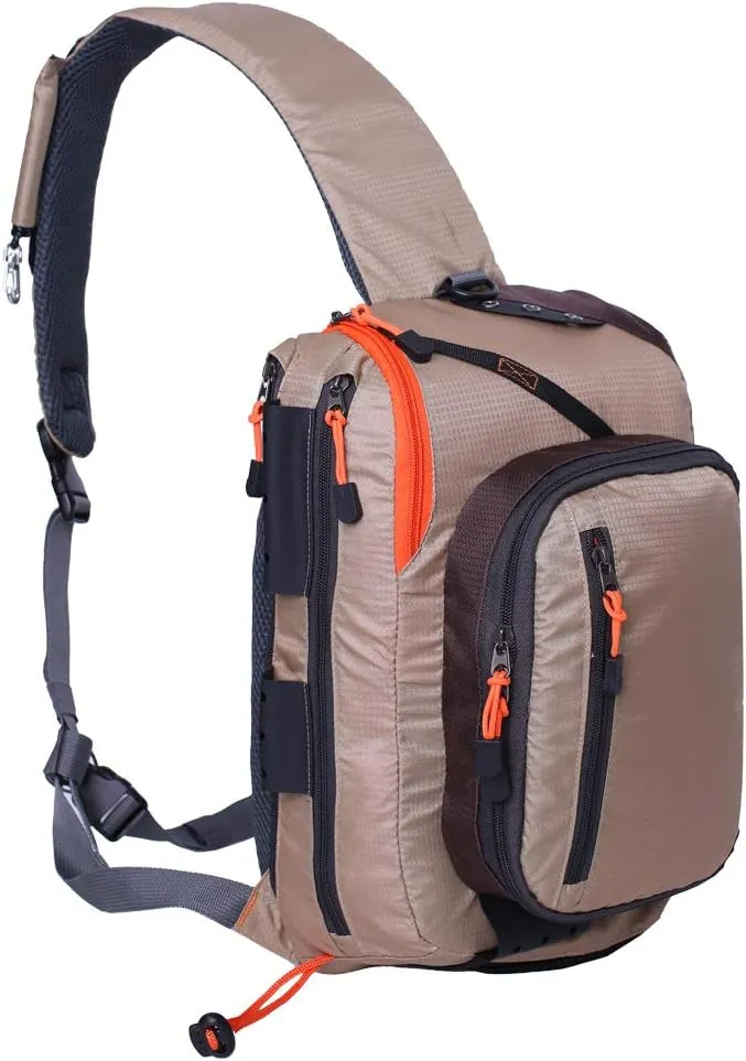 Kylebooker Fly Fishing Sling Pack Fishing Tackle Storage Shoulder Bag