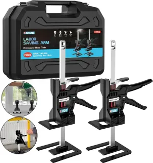 Labor Saving Arm Jack(2 Pcs),Multi-Function Height Adjustment Lifting Device with Storage Case,Suitable for Door Panel Lifting,Wall Tile Locator,Cabinet Jack and Board Lifter etc.