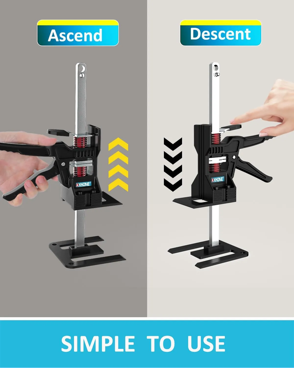 Labor Saving Arm Jack(2 Pcs),Multi-Function Height Adjustment Lifting Device with Storage Case,Suitable for Door Panel Lifting,Wall Tile Locator,Cabinet Jack and Board Lifter etc.