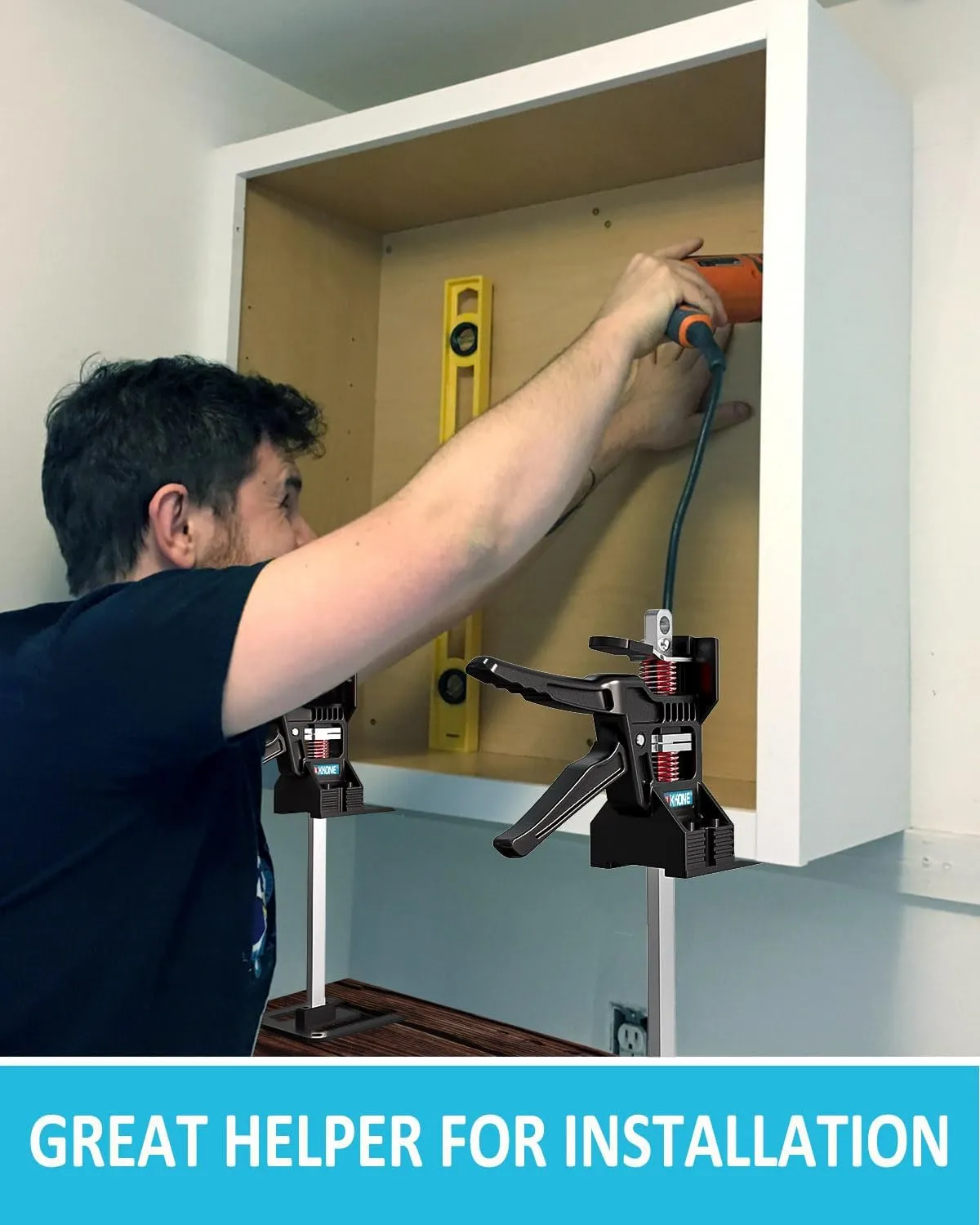 Labor Saving Arm Jack(2 Pcs),Multi-Function Height Adjustment Lifting Device with Storage Case,Suitable for Door Panel Lifting,Wall Tile Locator,Cabinet Jack and Board Lifter etc.
