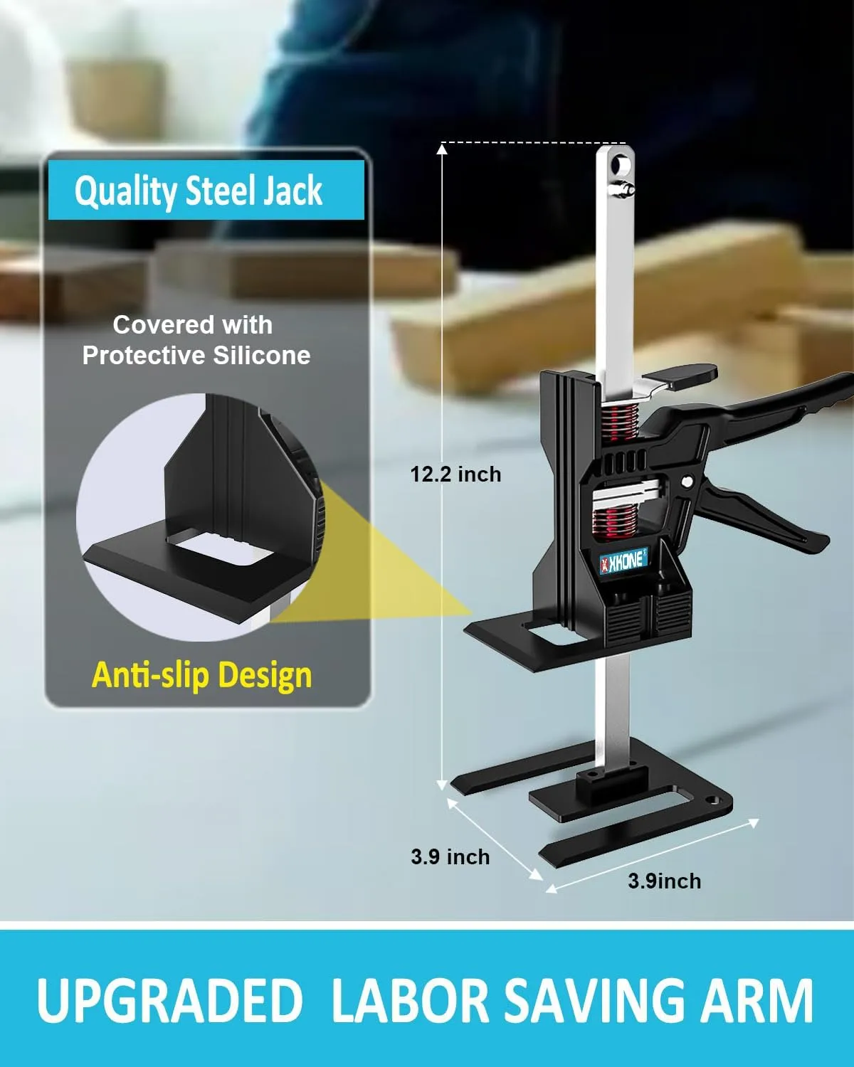Labor Saving Arm Jack(2 Pcs),Multi-Function Height Adjustment Lifting Device with Storage Case,Suitable for Door Panel Lifting,Wall Tile Locator,Cabinet Jack and Board Lifter etc.