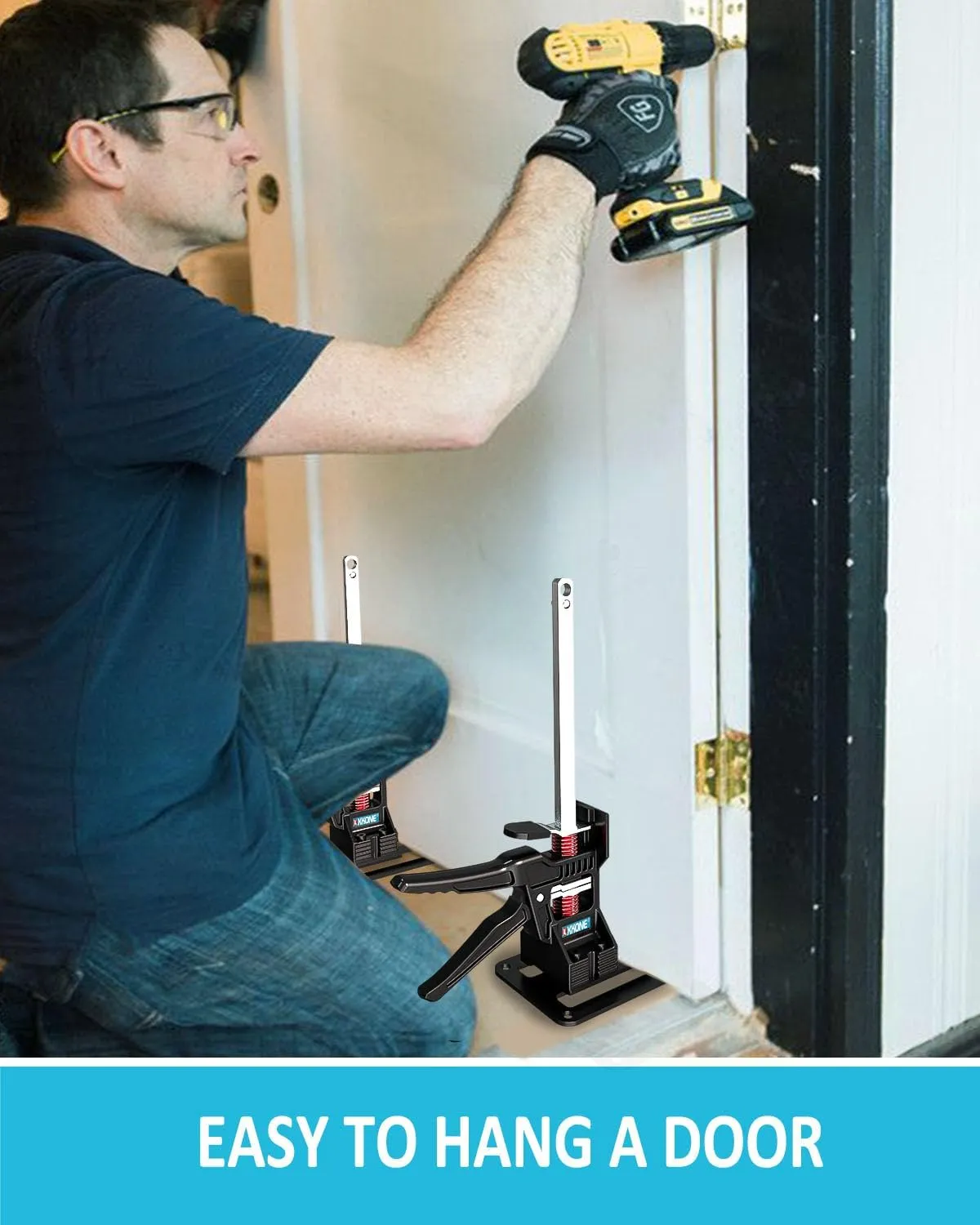 Labor Saving Arm Jack(2 Pcs),Multi-Function Height Adjustment Lifting Device with Storage Case,Suitable for Door Panel Lifting,Wall Tile Locator,Cabinet Jack and Board Lifter etc.