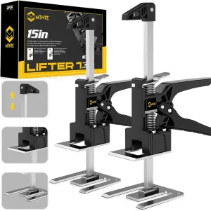 Labor Saving Handle 2 Pack, 15 in Construction Jack, Wall Tile Locator, Multi-Function Height Adjustment Lifting Device, Door Panel Lifting Cabinet Jack,Raised by 9.8 in,Load 365 LBS [Upgrade]
